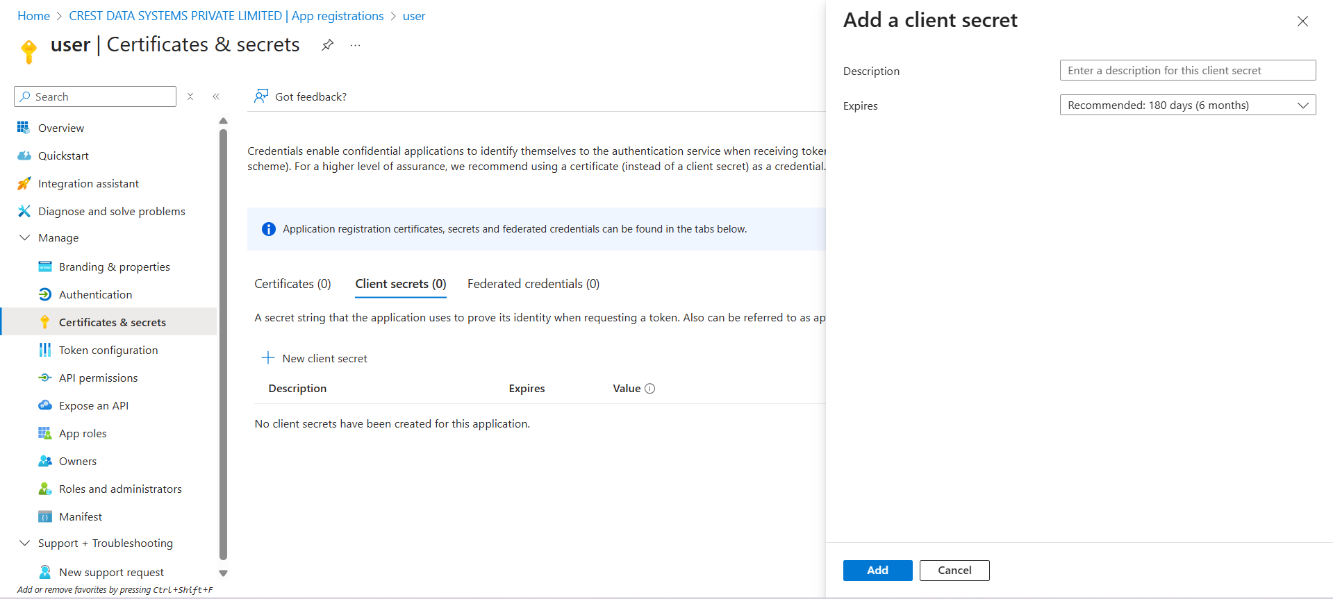 New Client Secret New Client Secret