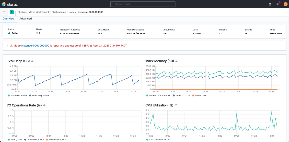 Node tab in Kibana under Stack Monitoring