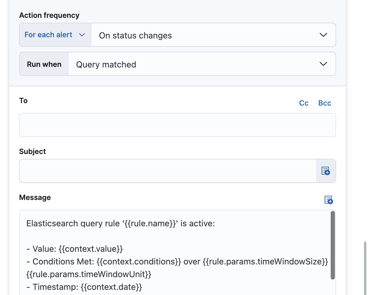 UI for defining a recovery action