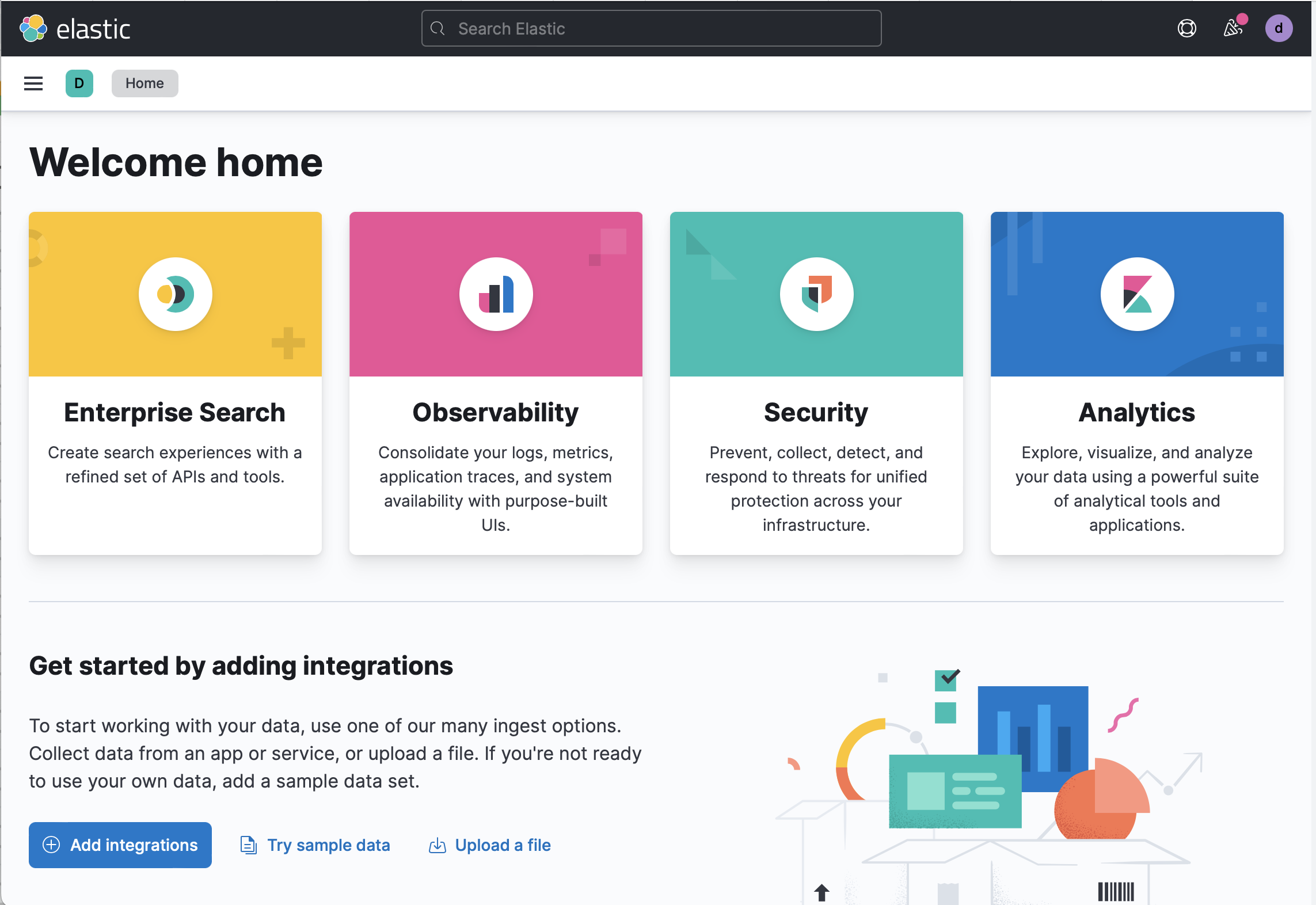 Kibana home page