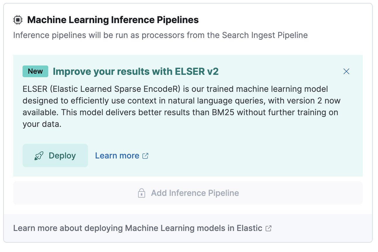 Deploying ELSER in Elasticsearch