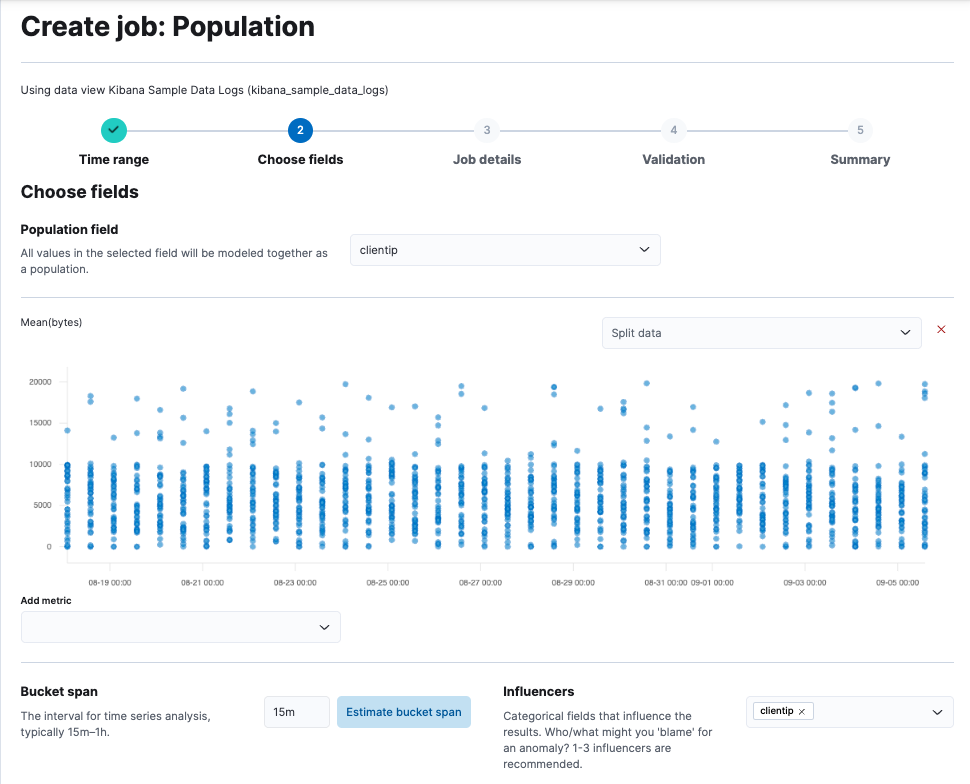 Creating a population job in Kibana