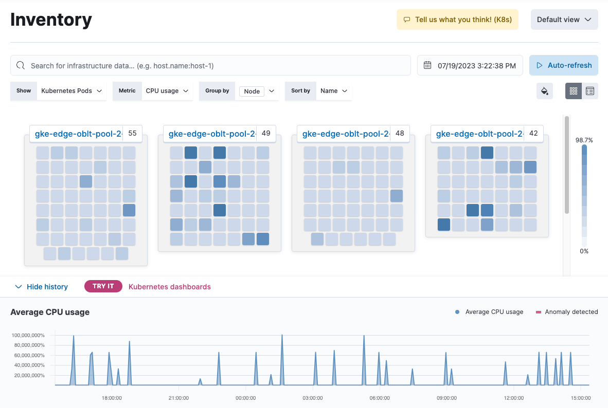 Infrastructure app in Kibana