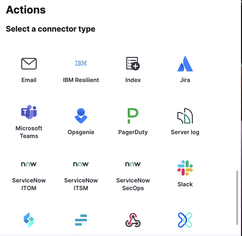 Alert action types