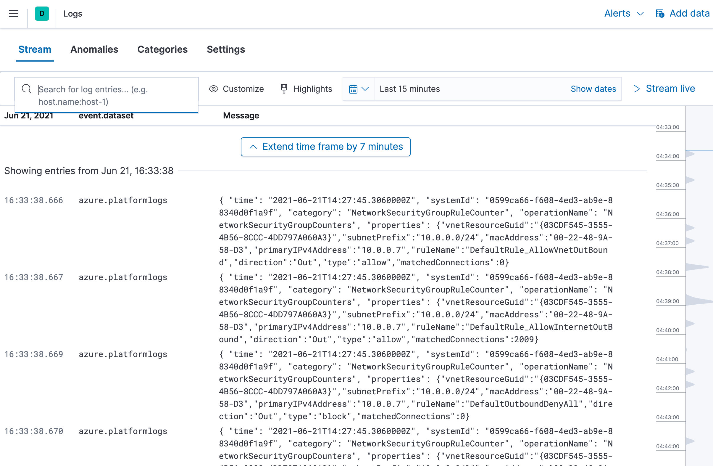 Kibana Logs app