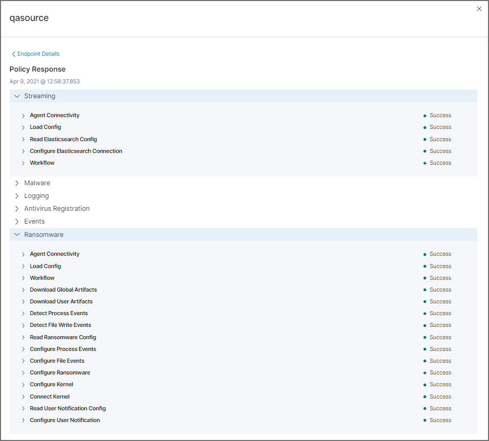 Config status details