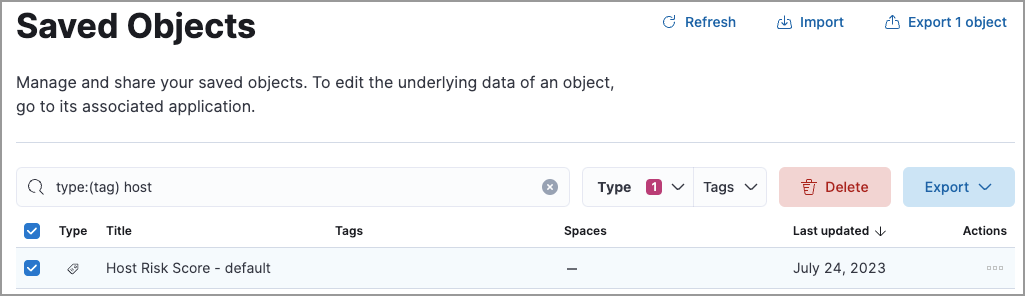 Delete host risk score tag