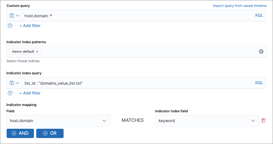 indicator value list