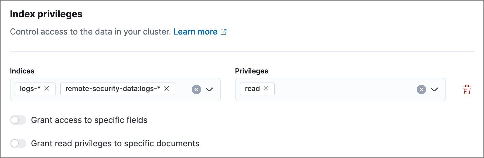 Local cluster role configuration