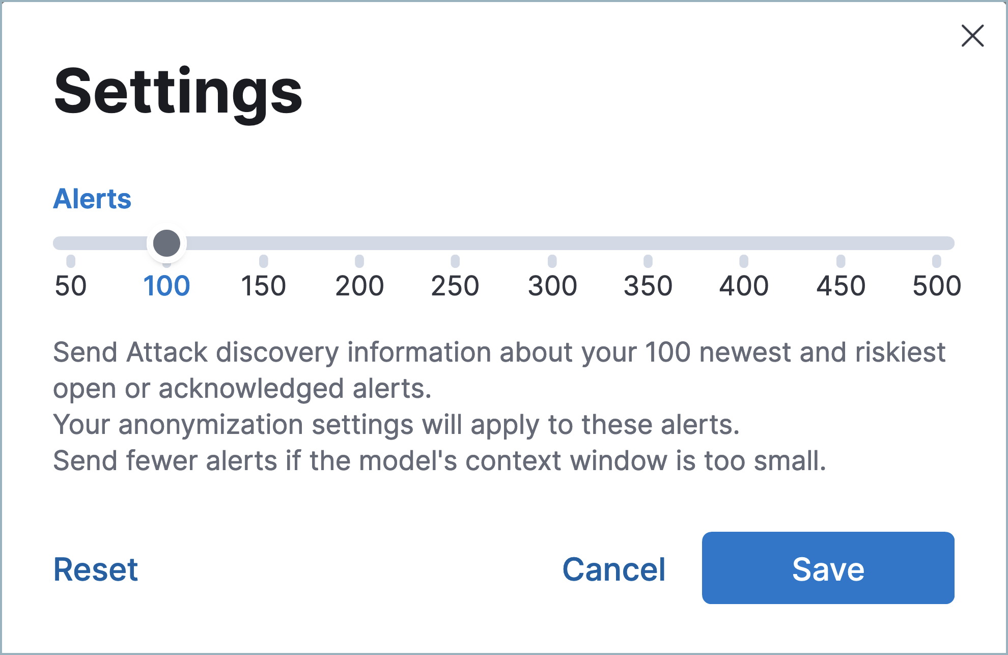 Attack Discovery alert settings