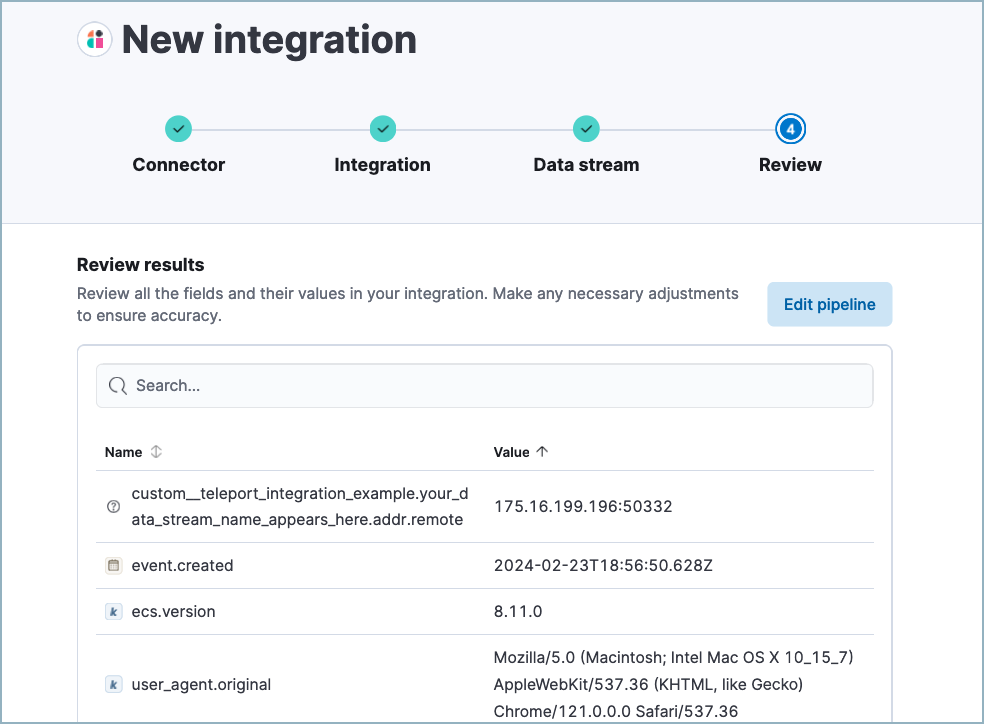 The Automatic Import Review page showing proposed field mappings