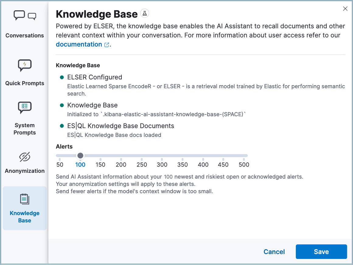 AI Assistant’s settings menu