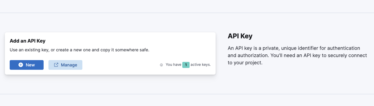 Create an API key.