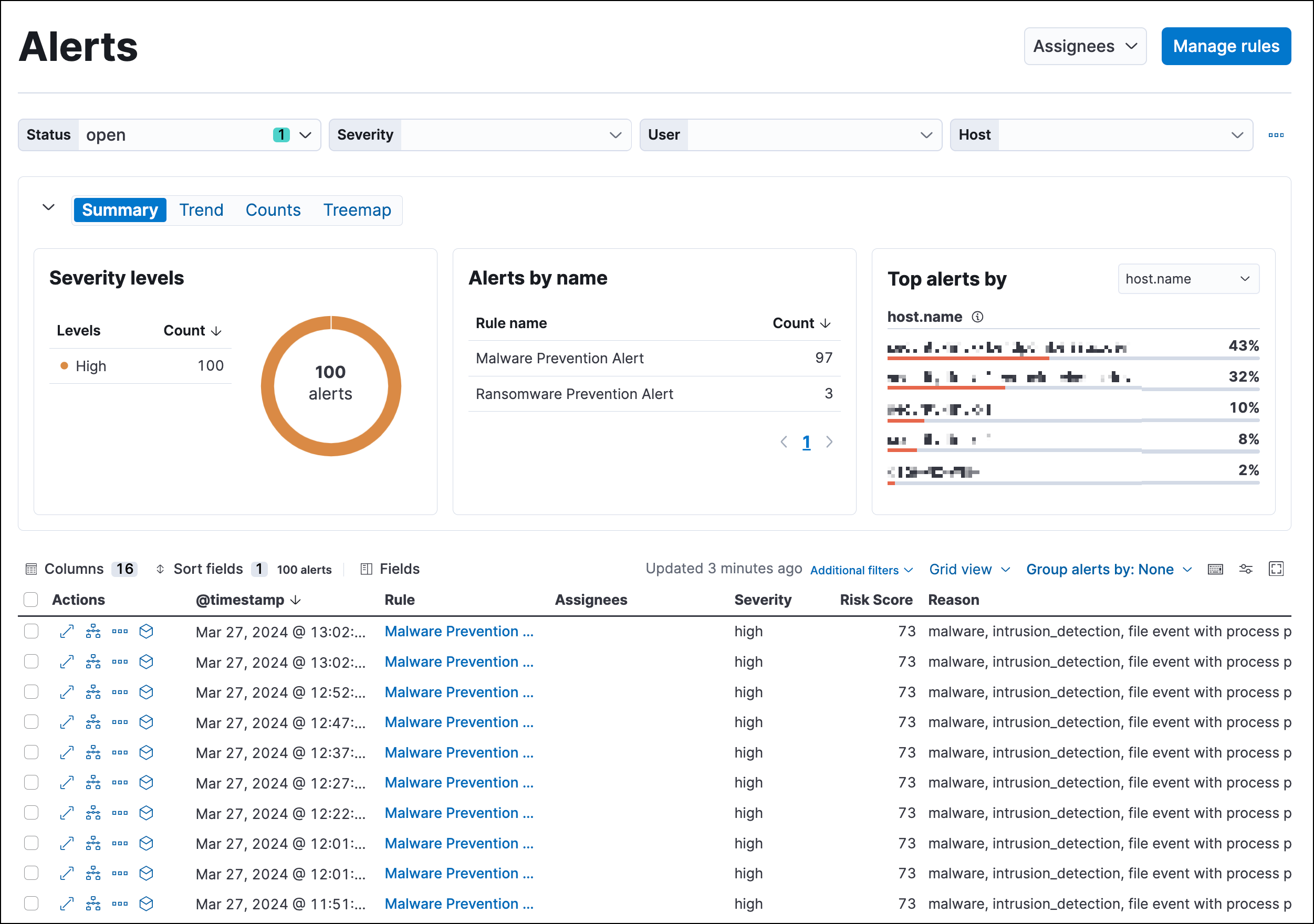  detections alert page