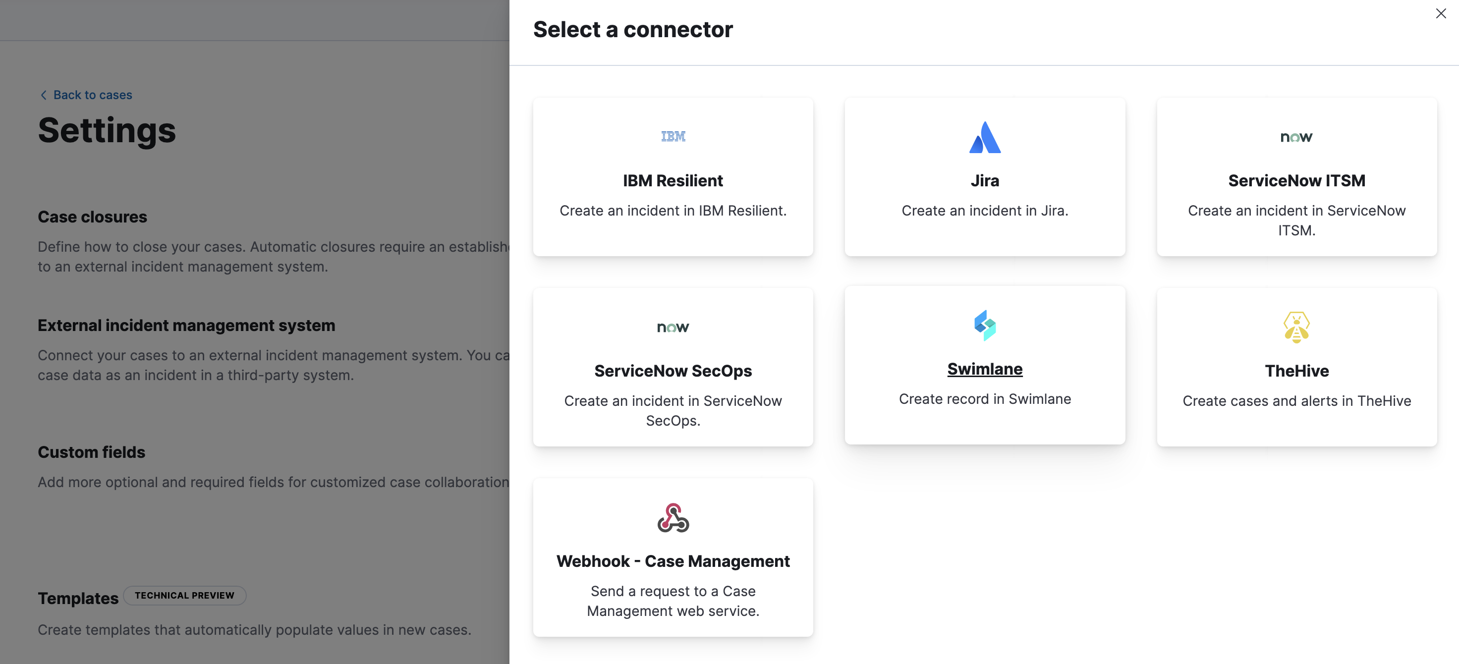 Add a connector to send cases to an external source