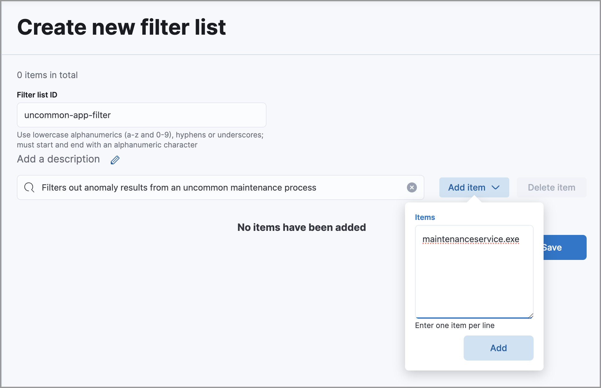  detections machine learning filter add item