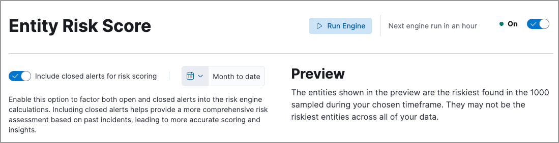 Turn on entity risk scoring