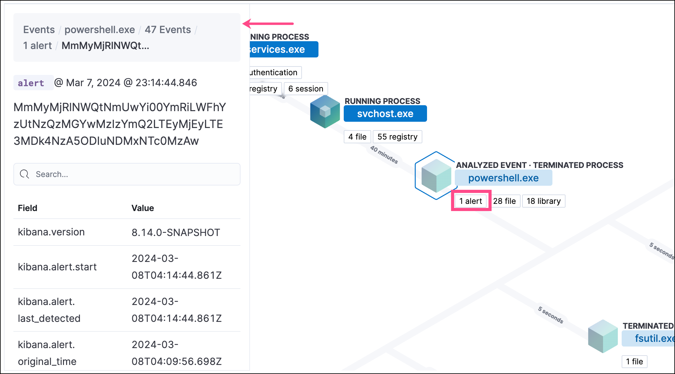  detections event details