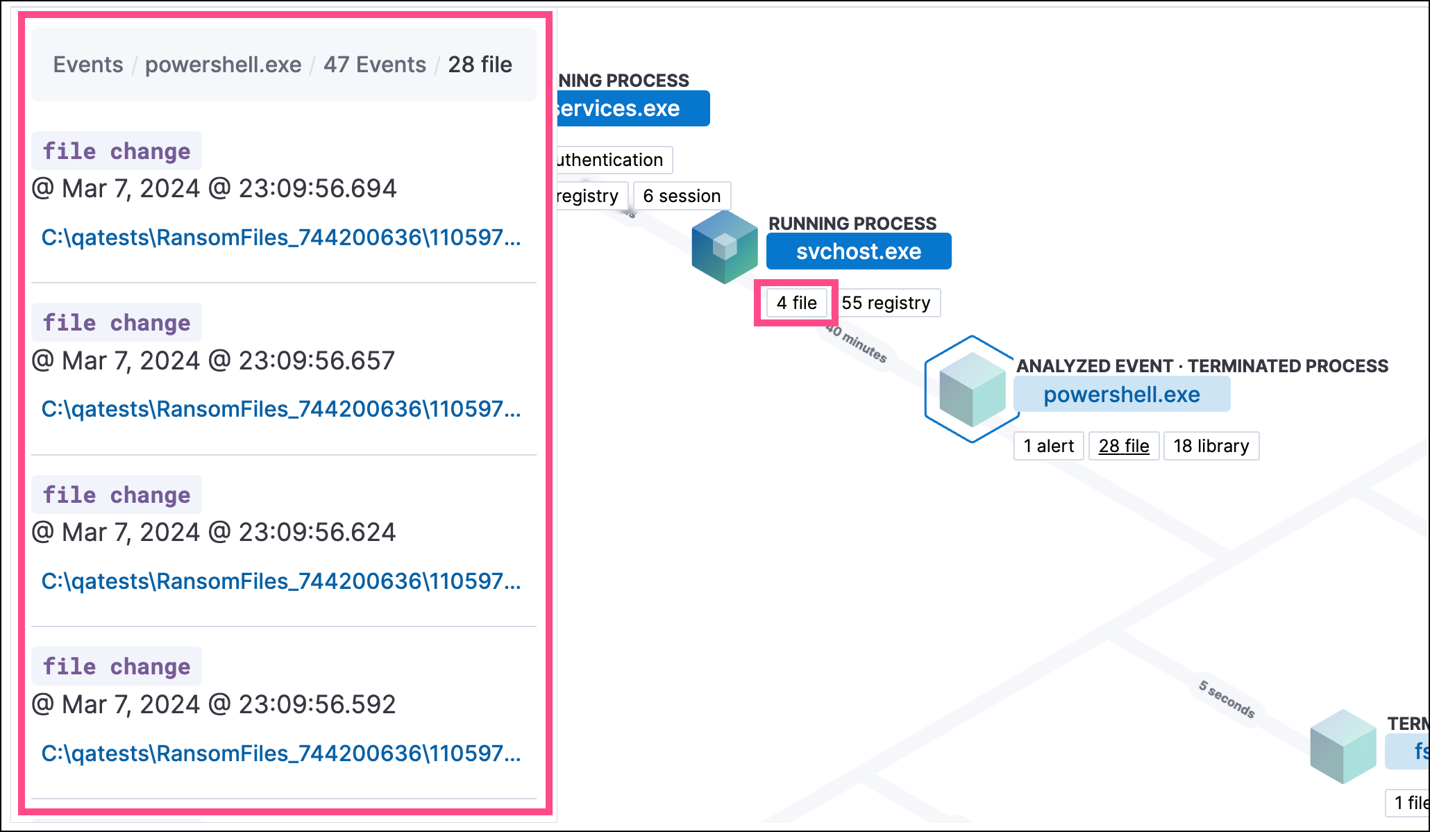  detections event type