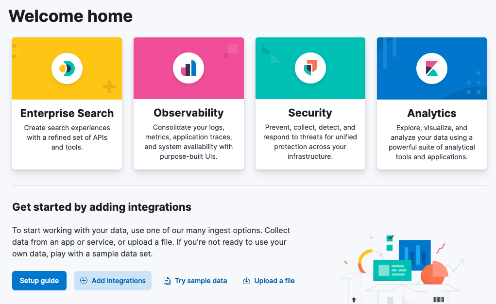 Kibana home page