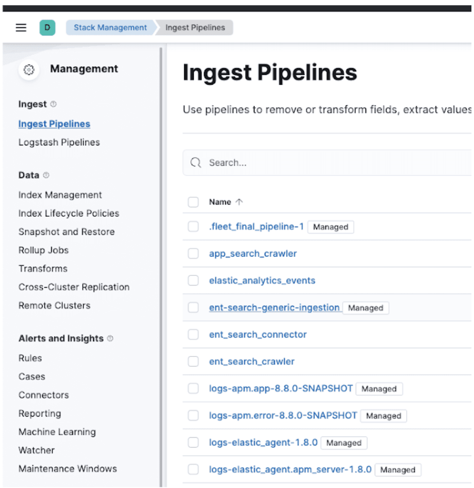 ingest pipelines