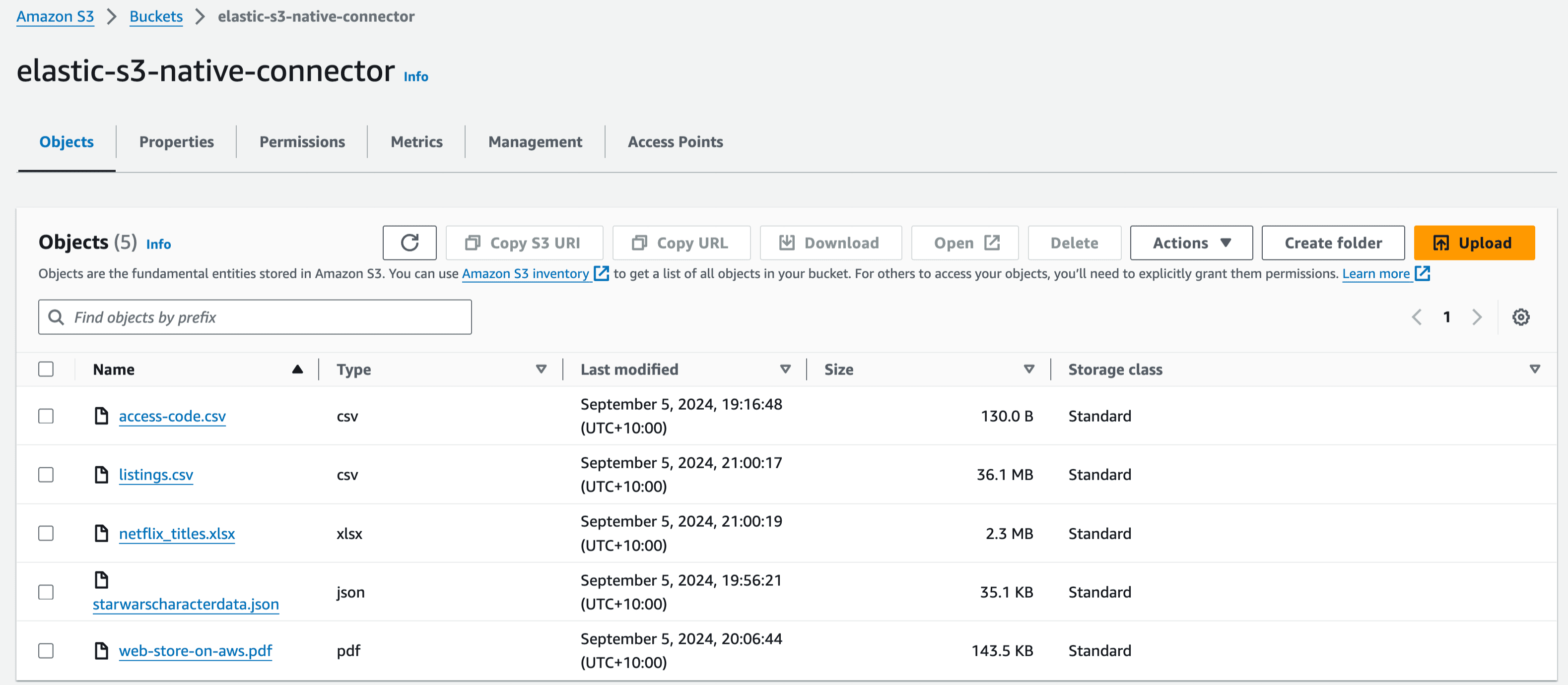 elastic aws S3 connector create bucket