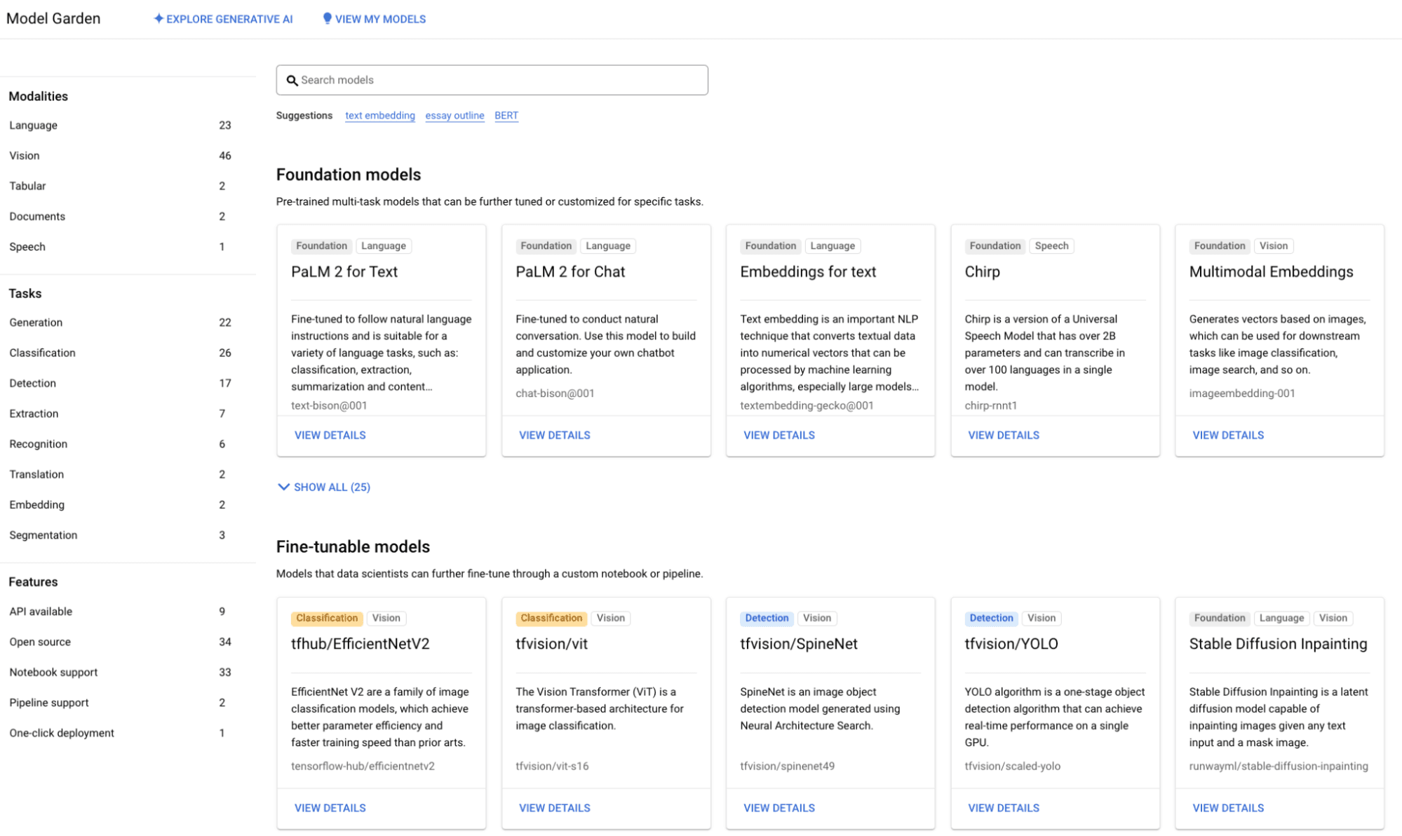 Foundation models in Vertex AI