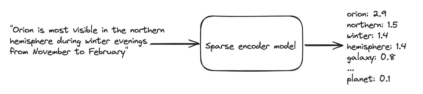 Indexing sparse vectors encoding example