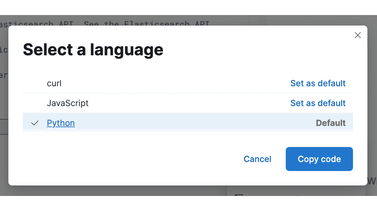 Dev Console Select Language