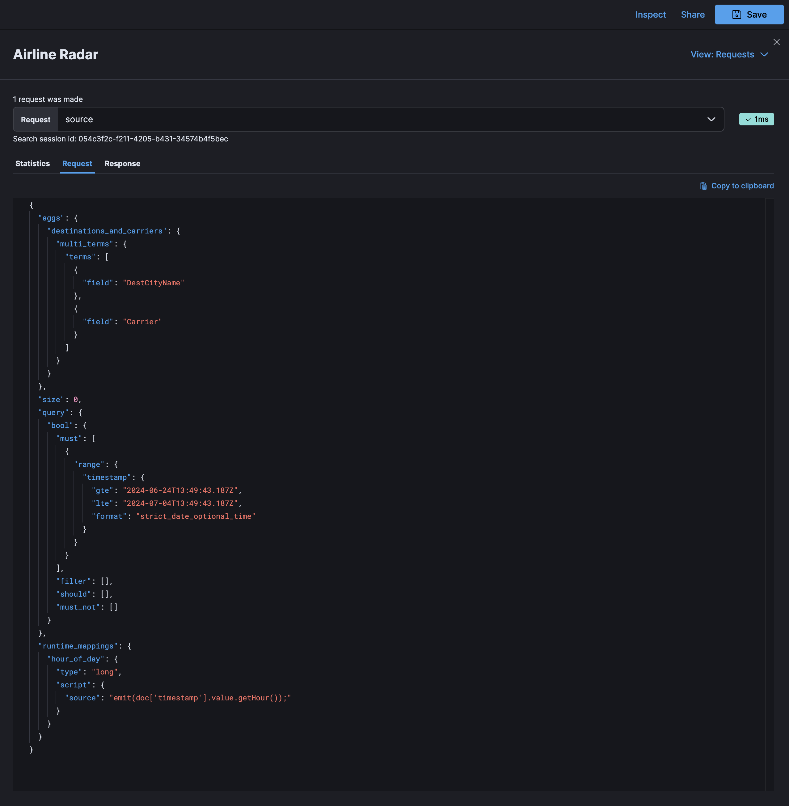 Kibana Vega table Source