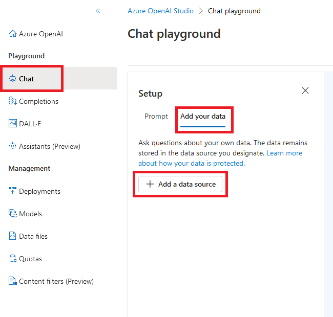 Open the Chat playground