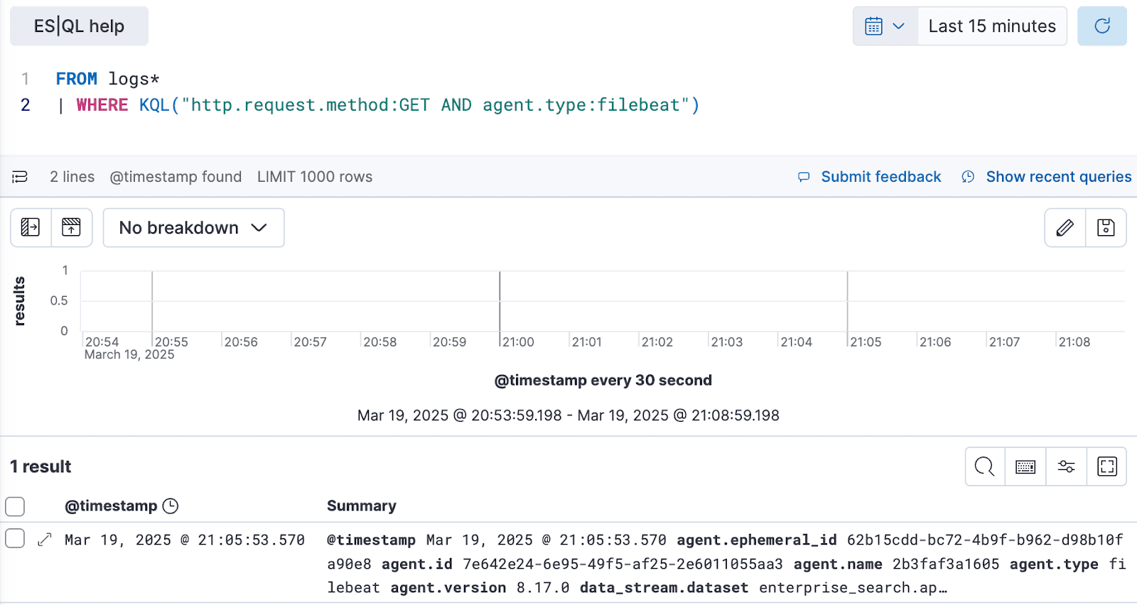 ES|QL in Kibana Discover
