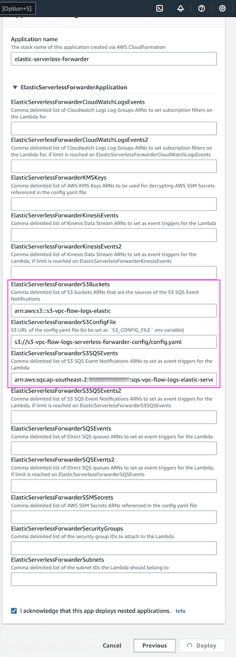 Provide application setting details