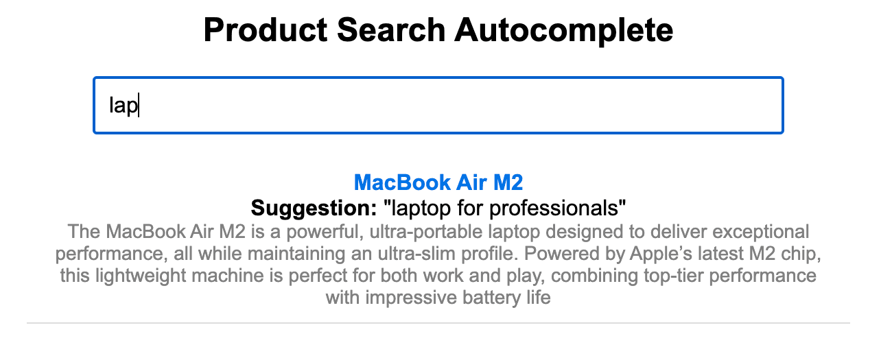 Elastic product search autocompleate