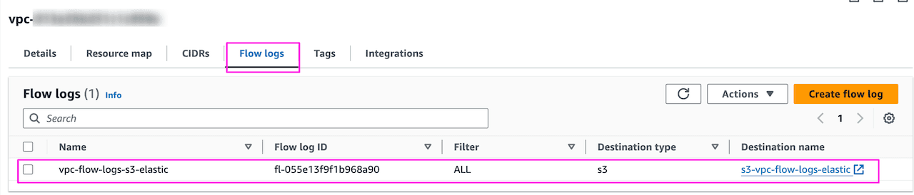 Flow logs for AWS S3 data ingestion to Elastic Cloud