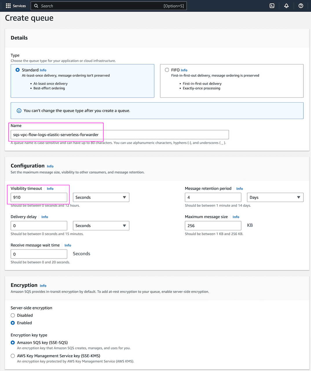 Create queue for AWS S3 data ingestion to Elastic Cloud