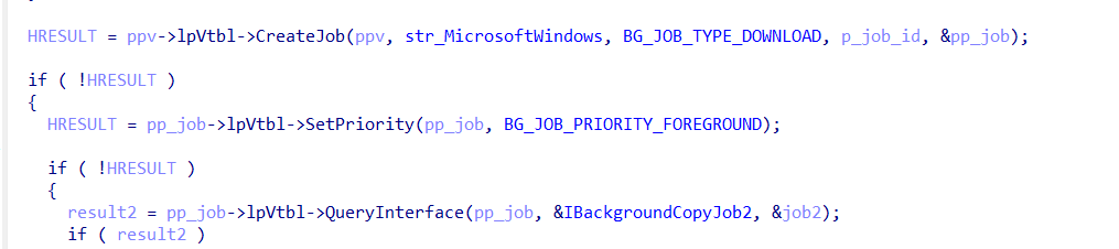 Criação de trabalho BITS para funcionalidade de inicialização automática