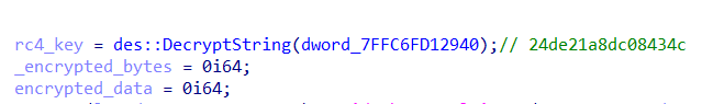 Hardcoded RC4 key being decrypted